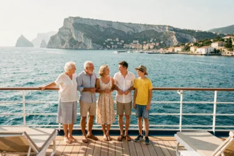 Famille multigénérationnelle profitant d'une croisière tout inclus en France sur la Côte d'Azur
