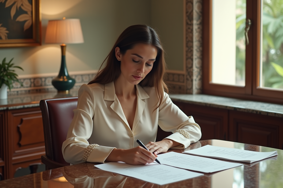 Femme élégante dans un bureau de La Mamounia