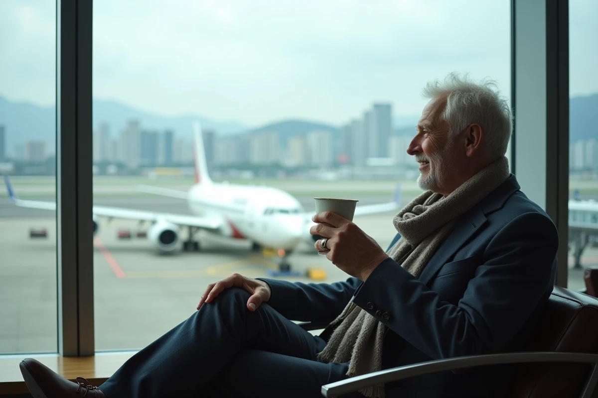 Homme européen détendu près d