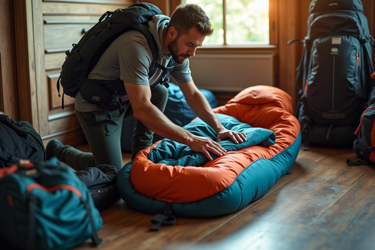 Placement optimal du duvet dans un sac à dos pour randonneurs